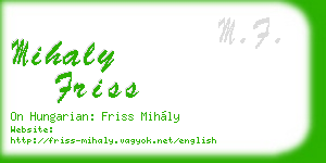 mihaly friss business card
